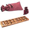 LOGOPLAY Kalaha Gioco per 2 giocatori con sacchetto di stoffa - Campo da gioco 14 x 49 cm - Hus - Bao - con pietre preziose