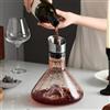 Littleduckling Iceberg, decanter per vino con aeratore, decanter per vino rosso in cristallo da 1500 ml, in acciaio inox, antigoccia, filtro aeratore integrato, regalo per Natale (trasparente)