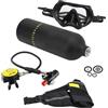 SPYMINNPOO Set Bombola da 1 Litro, Mini Set da Immersione con Valvola di Sfiato e Occhialini da Sub con Cinturino per Immersione per Esplorazione Subacquea (Black)