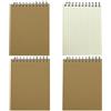 JOYISEN Quaderno Appunti 4 pezzi A6 Quaderni a Spirale Quadretti 80 Fogli/160 Pagine Kraft Block Notes Blocco di disegno del blocco di scrittura del diario dell'ufficio e della scuola (Beige)