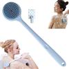 YSGLIFE Spazzola Massaggiante per il Corpo con Manico Lungo e Setole Ultra Morbide Esfolianti in Silicone Cellulite (Blu)