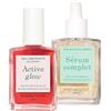 Manucurist Healthy Glow Duo - Active Glow Raspberry (Rosa) - Smalto Trattamento Riparatore & Siero Completo Unghie e Cuticole - Rinforzante 2 in 1 Unghie Danneggiate - Idee Regalo Donna