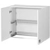 Relax e Design Mobile Montato Cucina Pensile Scolapiatti con 2 ante in Bianco Frassino, cm 80x33 H.69