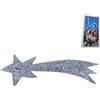 BLUSUPERSHOP 1 stella cometa ARGENTO BRILLANTINATA ARGENTO 31 CM per pastori PRESEPE S. G. ARMENO ricevi un SANTINO NATIVITA'