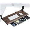 ETHU Ripiano tastiera sotto la scrivania 680 x 300 mm, ripiano estraibile per tastiera con morsetto a C regolabile a 180°, per scrivania a forma di L, supporto tastiera per computer per casa e ufficio