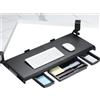 ETHU Ripiano tastiera sotto la scrivania 680x300 mm, ripiano ergonomico per tastiera angolare con morsetto a C regolabile a 180° per scrivania a forma di L, supporto tastiera per computer per casa e
