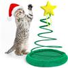 ALL FOR PAWS Albero di Natale per Gatti PAWISE, Giocattolo per Gatti da Teasing per Interni, Giocattolo Interattivo per Gatti, Giocattolo di Peluche per Gatti con Piatto a Molla a Spirale, per Gatti