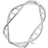 Helen de Lete - Anello aperto in argento Sterling, design innovativo a forma di DNA
