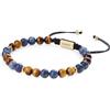 GAVU Bracciale da Uomo in Pietre Naturali, Bracciale Occhio di Tigre da Uomo Regolabile