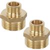 xnnmzhao Nipplo Riduttore 1 1/2 x 1 AG/AG, Nipplo Riduttore in Ottone da 2 Pezzi Connettore Maschio/Femmina Filettatura Maschio a Filettatura Maschio Adatto per il Riscaldamento Dell'impianto