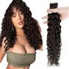 RUNATURE Extension Capelli Veri Ricci Biadesivo Marrone Scuro 40cm 20 Pezzi 50g Invisibile #2-NW