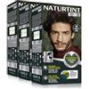 Naturtint Men Biobased | Colorazione Permanente Uomo Senza Ammoniaca | 100% Copertura dei Capelli Bianchi | Ingredienti Naturali | 4N Castano Naturale | Confezione 3