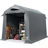 EVER ADVANCED Capanno per Attrezzi 9,8m³ Tenda per Bicicletta 190x230x225cm, Tenda per Attrezzi Impermeabile con 2 Aperture di Ventilazione, Garage per Biciclette Multiuso, Grigio