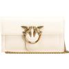 Pinko Love One Wallet C Vitello Seta, Borsa Donna, Z14q_bianco Seta-antique Gold, Taglia Unica