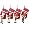 AstarFavor Set di 4 Calze di Babbo Natale, Calzini per Albero di Natale, Calze di Natale Calzini con Stivali di Babbo Natale, Borsa Regalo, per la Decorazione della Festa di Natale