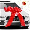 GIBOHOM Grande Fiocco per Auto, Fiocchi Regalo Grande 76 cm, Gigante Fiocchi Automontante Riutilizzabile per Auto, Bicicletta, Natale, Matrimonio, Compleanno, con Ventosa e 4 Piccoli Fiocchi, Rosso