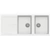 Plados NF11620-98 Lavello 2 Vasche con Gocciolatoio Reversibile 116 x 50 cm Serie Infinity 116-20 finitura 98 MicroULTRAGRANIT BIANCO