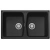 Plados SP0862-70 Lavello 2 Vasche Reversibile 86 x 50 cm Serie Spazio 86 - 20 finitura 70 MicroULTRAGRANIT NERO MATT