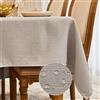 WAITER TREE Tovaglia rettangolare Beige Effetto Lino Impermeabile 140 x 140 cm | Tovaglia antimacchia rettangolare lavabile per Natale stampata adatta per cucina sala da pranzo feste Natale e Capodanno