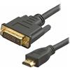 VulTech DHM02 Cavo Adattatore HDMI a DVI Maschio-Maschio 1,8 m - Bidirezionale, Full HD 1080p, Placcato Oro - Compatibile con PC, Laptop, Monitor, TV, Proiettori e Altri Dispositivi - Nero