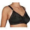 Leo Corsetteria Reggiseno Classico Senza Ferretto Rinforzi Laterali Tipo Playtex Selene.Perla Tg.6 Coppa B Nero