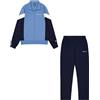 Champion Legacy Script Shop Color Block (220290) -Soft Compact Powerblend Fleece High-Neck Tuta Sportiva, Blu Turchese/Blu Marino (CBU/NNY), XXL Uomo
