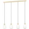 Eglo Sospensione Manzanares E27 4Luci Potenza 40Watt Colore Oro e Vetro Opaco cm.97