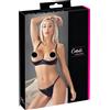 Cottelli - Set reggiseno con strass e catene in satin (nero) - 85B/L