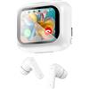 Techly Auricolari Blutooth Techly con custodia Smart Touch Screen/ LCD/ wireless/ Bianco