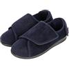 HomeTop Pantofole da uomo in velluto a coste Confortevoli Regolabili con chiusura a velcro Schiuma a memoria Scarpe da casa Blu notte,41 EU