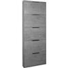 Composad | Scarpiera Slim della Linea ESPRESSO con 5 Ribalte, Scarpiera Salvaspazio, per Ingresso, Ripostiglio, Portascarpe, (LxAxP) 65x173,5x15 cm, Colore Grigio Cemento, Made in Italy