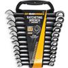 GearWrench 9412BE Chiave Combinata a Cricchetto a 12 punti Metrica/Chiave Inglese, Nero, 8 - 19 mm, set di 12 Pezzi