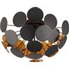 Searchlight Discus 3Lt Semi-Flush - Dischi in metallo nero, PC neri e oro