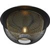 Searchlight Honeycomb Flush - Metallo nero e maglia dorata