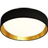 Searchlight Gianna Flush - Tessuto nero, interno dorato e diffusore acrilico