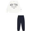 Champion Legacy Script Shop G (405044) -Ultra-Light Soft Compact Powerblend Fleece Crewneck & Rib Cuffs Tuta Sportiva, Nero, 3-4 Anni Bambina