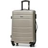 WITTCHEN Valigia Media Trolley Valigia Rigida in ABS Valigia Bagaglio Valigie con 4 Ruote Serratura a combinazione Maniglia telescopica Globe Line champagne