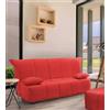 Talamo Italia Letto Allegra, Divano a 3 posti, 100% Made in Italy, Sofà Soggiorno con Apertura a Carrello, in Tessuto imbottito, con Cuscini Inclusi, Cm 165x90h85, Rosso
