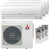 Mitsubishi Electric Condizionatore Mitsubishi Electric MSZ-HR trial split 9000+9000+12000 BTU inverter A++ esterna 5,0 kW codice prodotto MXZ-3HA50VF-MSZ-HR25VF-3-6BF69D