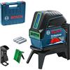 Bosch Professional Livella laser multifunzione GCL 2-15 G (laser verde, da interno, punti a piombo, 15 m, 3 pile a stilo da 1,5 V, supporto ruotabile RM 1, pannello di mira per laser, valigetta)