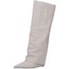 Galieti Stivali in pelle gambale a tubo effetto pantaloni