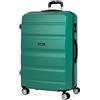 ITACA - Valigia 23Kg da stiva capiente Valigia rigida XL con ruote silenziose Trolley Grande Rigido leggero ideale per viaggi lunghi con Lucchetto a combinazione, Acquamarina