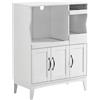 HOMCOM Credenza Cucina Salvaspazio con 2 Armadietti e 2 Ripiani Estraibili in Legno, 84x39x109 cm, Bianco