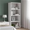 Dmora - Libreria Giacinto, Biblioteca a 3 ripiani regolabili, Scaffale per libri, Mobile da parete con ripiani, 100% Made in Italy, 60x30h130 cm, Bianco e Cemento