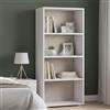 Dmora - Libreria Giacinto, Biblioteca a 3 ripiani regolabili, Scaffale per libri, Mobile da parete con ripiani, 100% Made in Italy, 60x30h130 cm, Bianco e Rovere