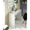 Dmora - Scrivania Portland, Scrittoio lineare con ripiano fisso, Tavolo da studio o ufficio porta PC, 79x43h78 cm, Bianco effetto legno