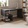 Dmora Scrivania Valerio 60x140x78h cm Grigio Ardesia 2 Ripiani Modulabile, Supporto pc Made in Italy