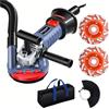 FANZTOOL FANZWORK Levigatrice per Cemento 1500W, set con 2 Dischi Diamantati da 125 mm di alta Qualità, Levigatrice per Pavimenti con Cappa Antipolvere Rimovibile, Manico a T e Velocità Regolabile.