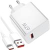 YuSailng 67W Caricatore Rapido Adattatore USB per Xiaomi,Caricatore Caricatore Turbo con Cavo USB C 1m per Xiaomi Redmi 13T/ 13/ 12S Ultra/ 13 Lite/ 12X/ 11T,Note 13Pro/12Pro/11Pro,11S 11 Ultra,Poco F5 X5 Pro