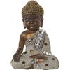 Alexandra House Living Figura decorativa Bianco Oro Acrilico Plastica Melammina Buddha 14 x 9 x 20 cm